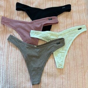 Victoria’s Secret PINK high waisted thongs panties underwear new! Large set 4